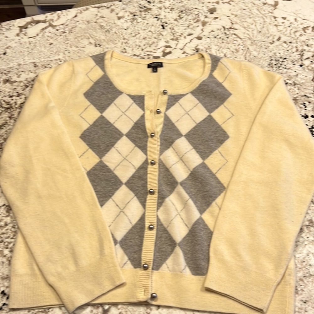 Talbots L button down sweater